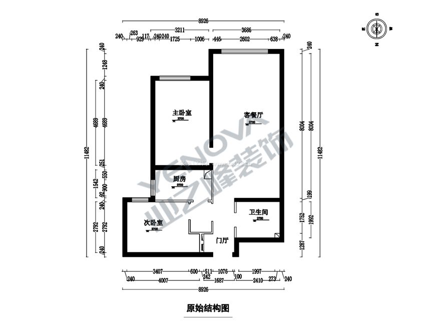 玉蘭灣-90㎡-兩室一廳裝修案例