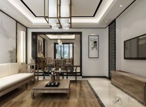 2023新中式别墅客厅吊灯造型设计效果图
