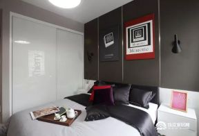 2023现代家居卧室黑色背景墙设计效果图