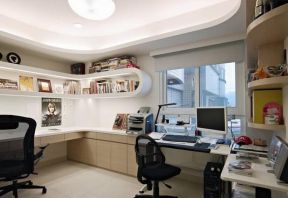 2023家庭办公室室内书架设计装修图片