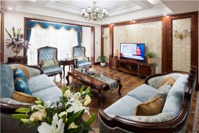 美式豪华客厅效果图 客厅沙发颜色搭配