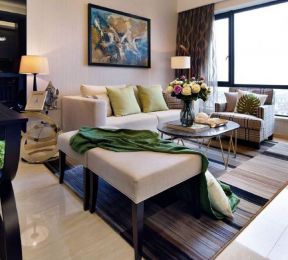 2023现代小户型客厅组合布艺沙发装修图片