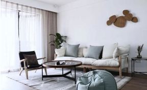 北欧简约客厅组合布艺沙发装修效果图