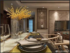 2023餐厅新中式风格餐具装修效果图片