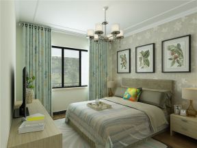 传统卧室 2020卧室印花窗帘效果图