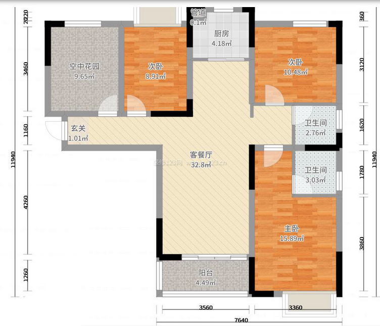 北大理想家園117平米現(xiàn)代風(fēng)格裝修效果圖