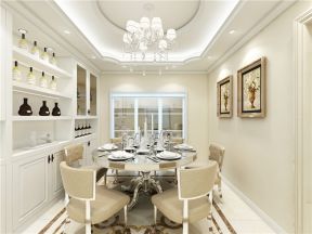 2023经典欧式餐厅白色酒柜装饰效果图片