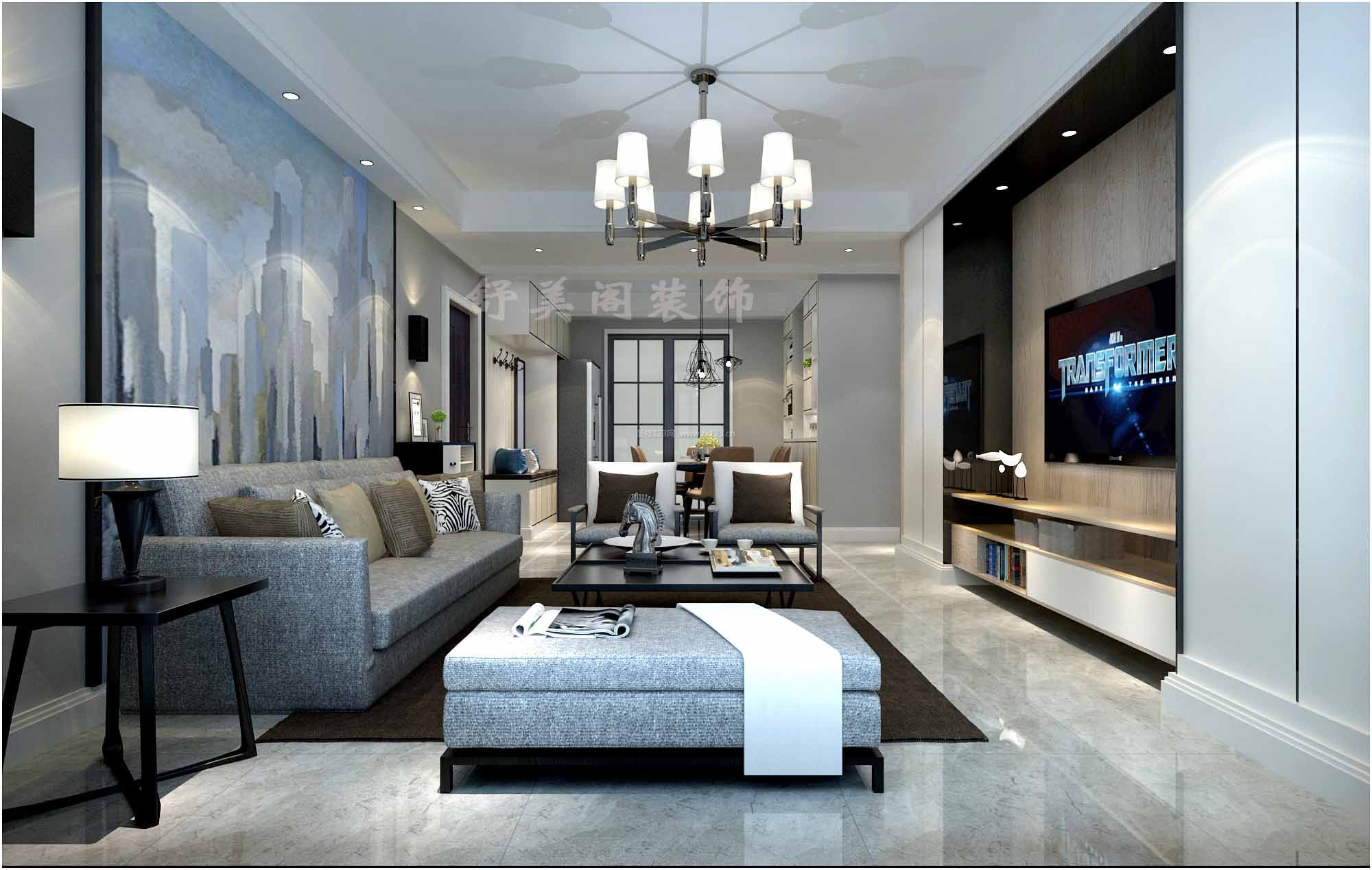 2020现代住宅客厅装修效果图 2020客厅电视墙装修