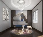 2023现代复式别墅钢琴室装修效果图