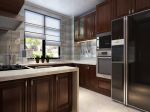 2023新中式厨房双开门冰箱装修效果图片