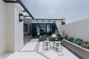 美式跃层露天阳台花园设计装修效果图