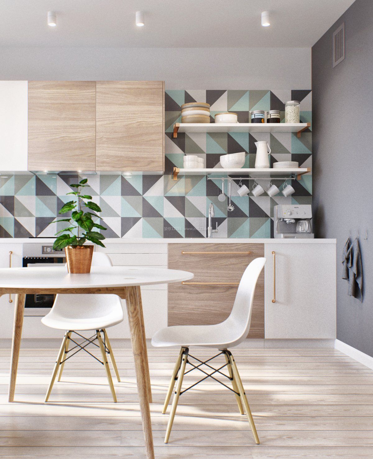 2023北欧公寓厨房墙砖颜色装修效果图