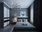 2023卧室现代风格深色卧室遮光窗帘装修效果图