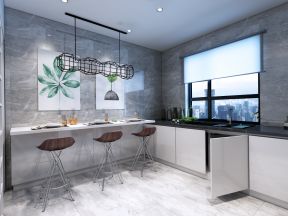 2023现代简约厨房吧台吊灯造型设计装修效果图