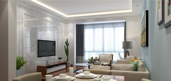 鲁甸龙韵银都124平米三居装修设计_装修123效果图