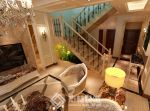 2023豪华欧式别墅客厅楼梯下空间设计效果图
