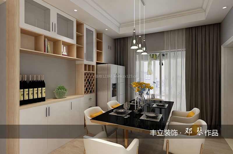 2023現(xiàn)代家裝餐廳酒柜設(shè)計效果圖
