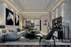 2023精致现代简约客厅灰色沙发装修效果图