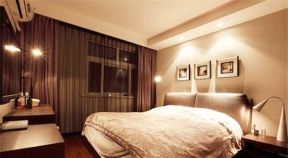 2023现代中式卧室布艺双人床装修效果图片