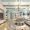2023地中海风格客厅圆形茶几设计装修效果图片