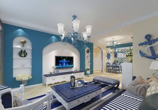 2023地中海风格客厅整体家具装修设计图片