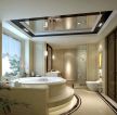 欧式奢华风格浴室台阶浴缸装修效果图片