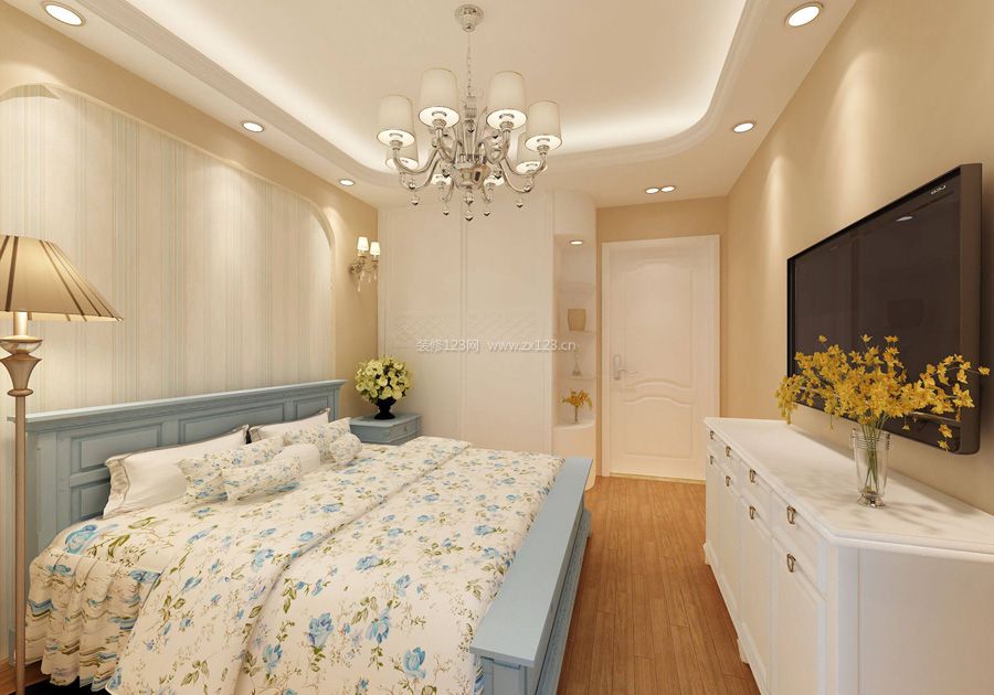2023温馨美式卧室装修设计示意图