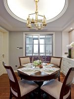 2023美式家庭餐厅圆形餐桌装修效果图片