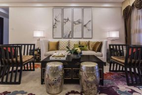 2023中式客厅地毯设计搭配效果图片