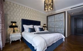 新古典卧室床头壁纸背景墙装修效果图