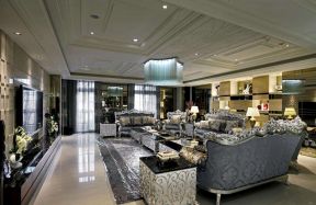 大平层客厅欧式组合沙发装修设计效果图