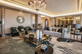 大平层客厅欧式组合沙发装修设计效果图片