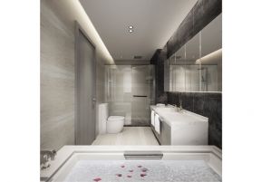 卫生间现代风格装修效果图 2020卫生间浴缸淋浴房图片