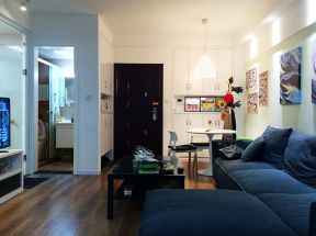2023现代小户型客厅蓝色沙发设计图片