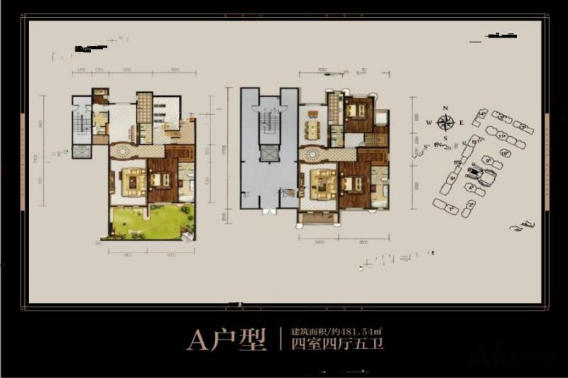 A户型 四室四厅五卫