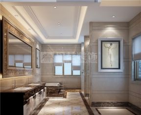 欧式浴室大理石包裹浴缸装修效果图片