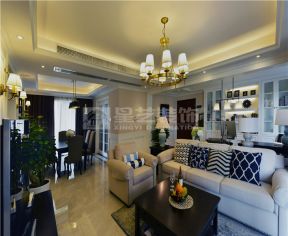 2023简美式风格客厅组合沙发装饰装修效果图片