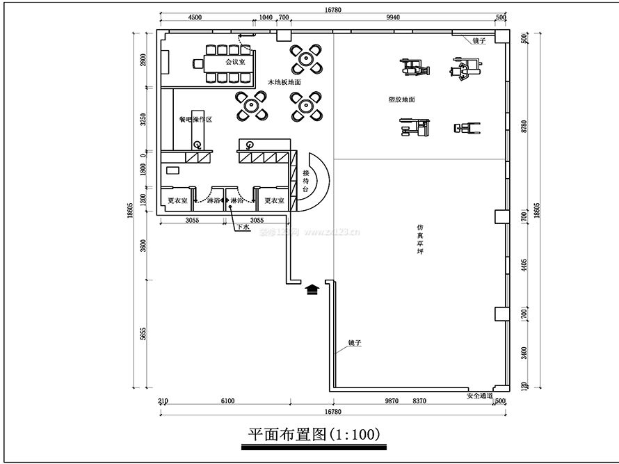 2023小型健身房室内设计平面图