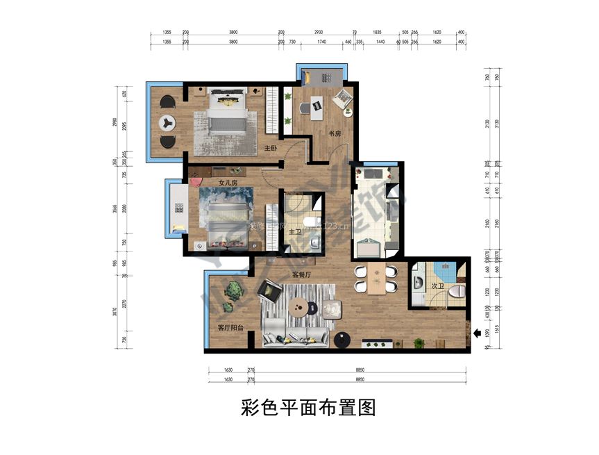 金家村1號院110㎡三室兩廳現(xiàn)代風(fēng)格設(shè)計(jì)