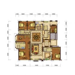 5室2厅4卫1厨， 建筑面积约275.00平米