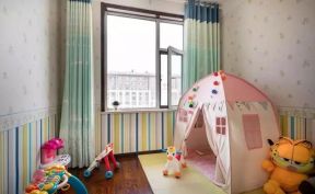 2023现代中式风格家居儿童房帐篷睡袋设计效果图