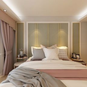 卧室现代风格布艺窗帘装修效果图片