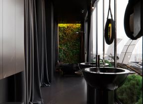 高端公寓浴室植物墙装修设计