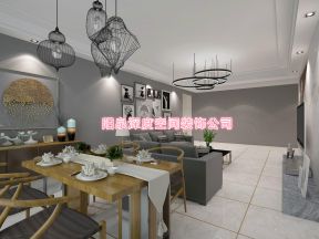 2023家居現(xiàn)代風(fēng)格客餐廳吊燈裝修效果圖