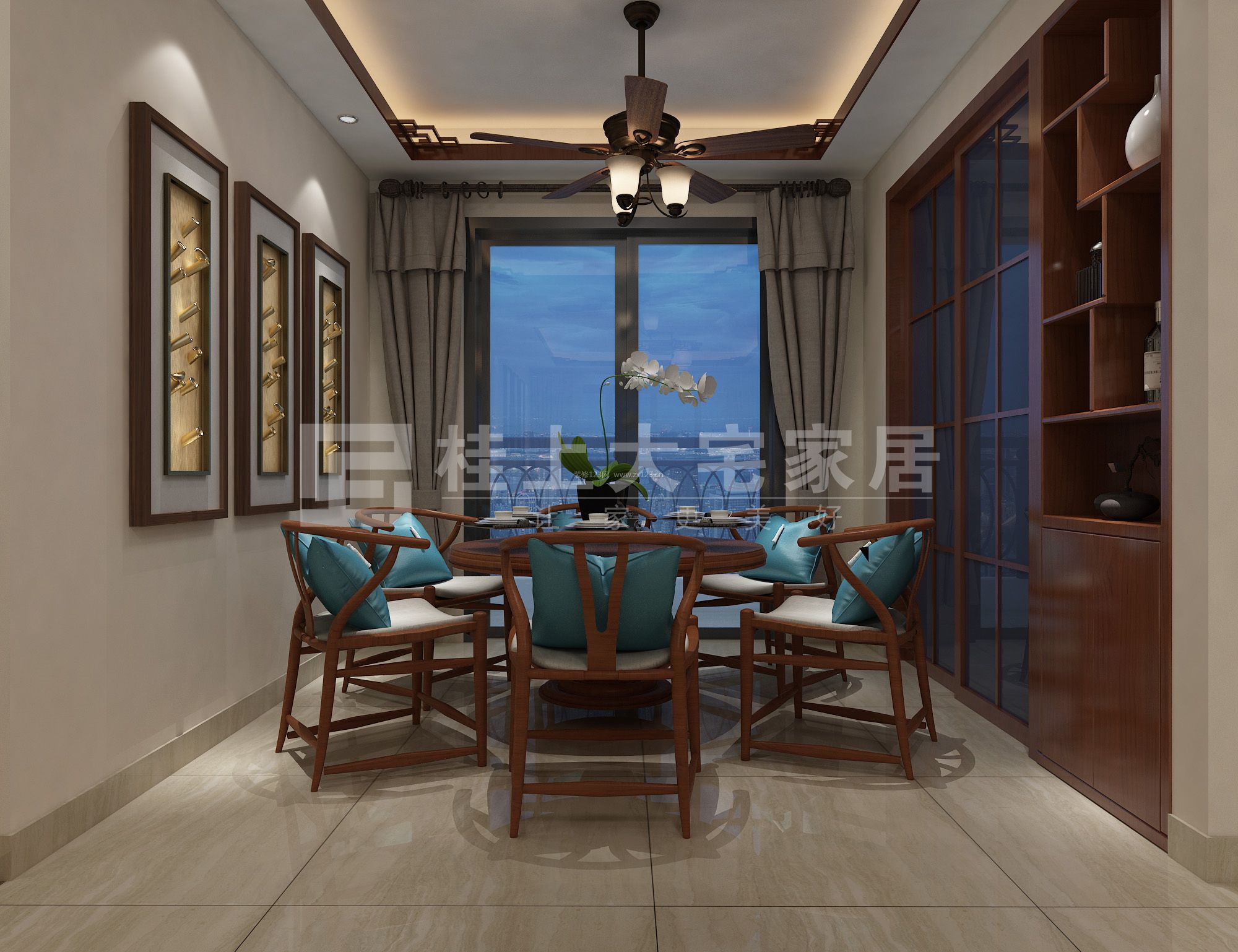 2023簡約中式餐廳裝飾畫裝修效果圖片大全