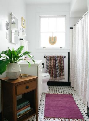 小卫生间地面黑白瓷砖设计效果图