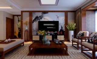 2023古典中式客厅家具摆放装修效果图片