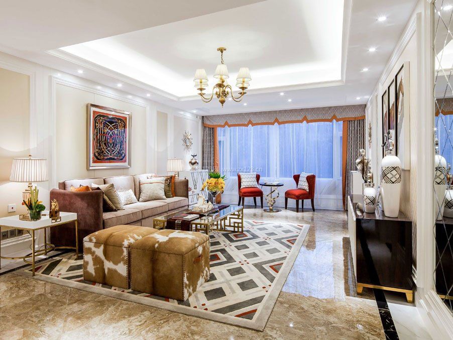 古典主义风格客厅地毯装修图片欣赏