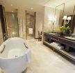 欧式奢华卫生间白色浴缸装修效果图片