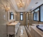 高档欧式奢华卫生间台阶浴缸装修效果图片